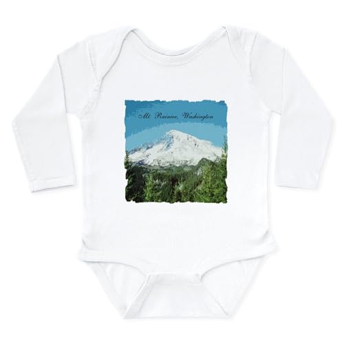 CafePress Mt. Rainier #2 Long Sleeve Infant Bodysuit Cute Long Sleeve Infant Baby Bodysuit Romper