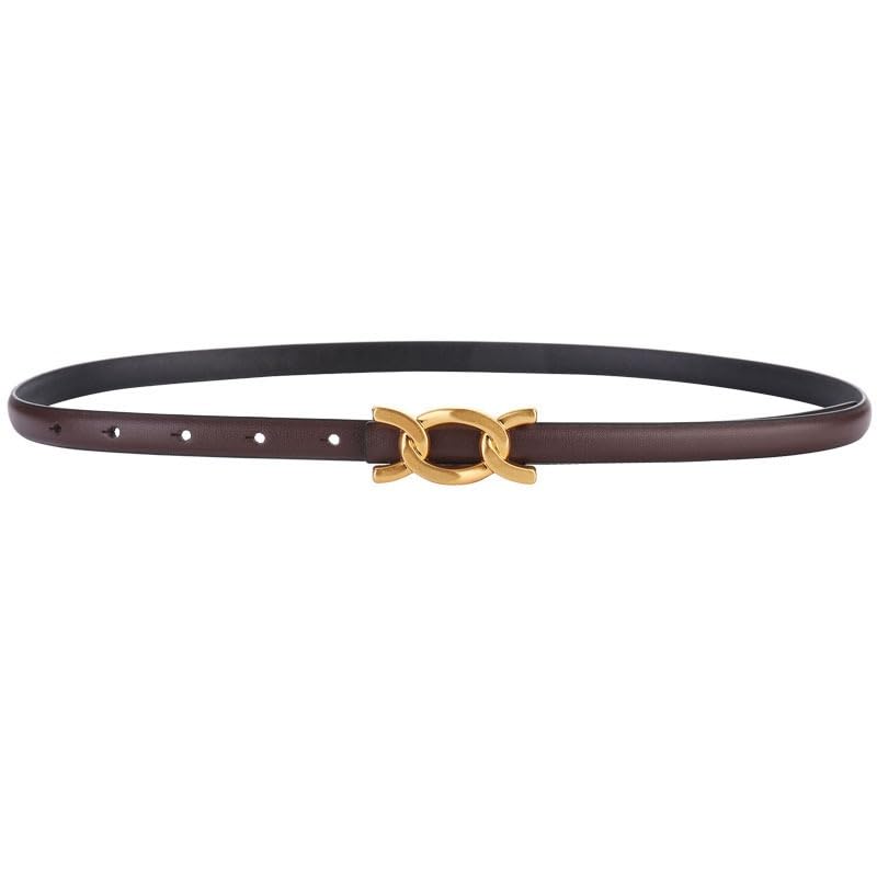 Women's Genuine Leather Belt Women's Belt Belt Decorative Youth(Coffee,102cm)