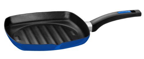 Braisogona M300029 Monix Cobalto Grillpfanne, Edelstahl, Antihaftbeschichtung, 27 cm, Blau