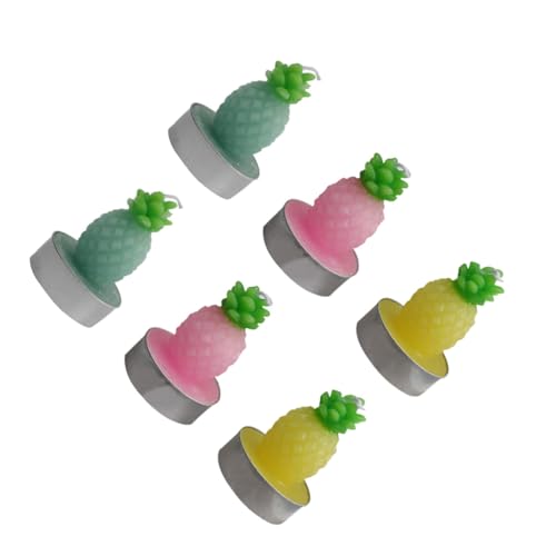 Happyyami 12Pcs Pineapple Tealight Candles Fruit Shape Plant Decor for Home Party Wedding Mixed Color Decorative Candles for Festive Atmosphere and Mood Enhancement