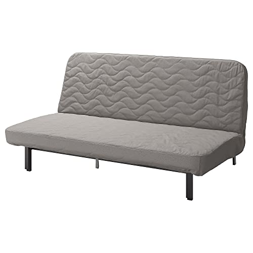 NYHAMN - Sofá cama de 3 plazas, con colchón de muelles ensacados/Knisa gris/beige