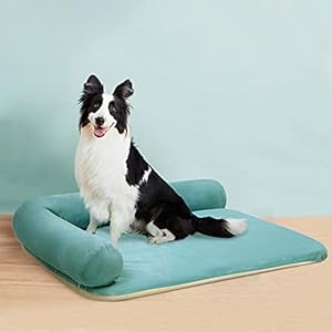 Pet Bed with Two Side Bolster Pillow