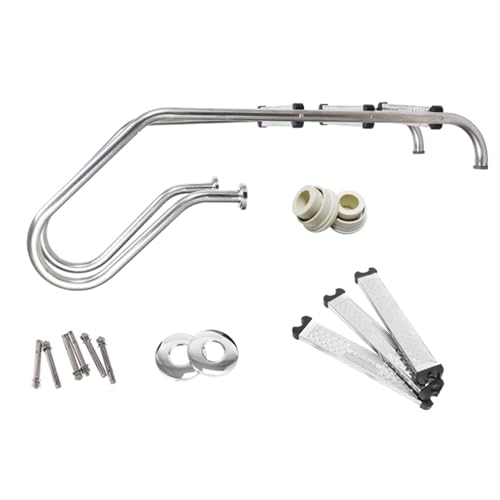 Escalera para piscina de 3 peldaños de acero inoxidable miniatura 7
