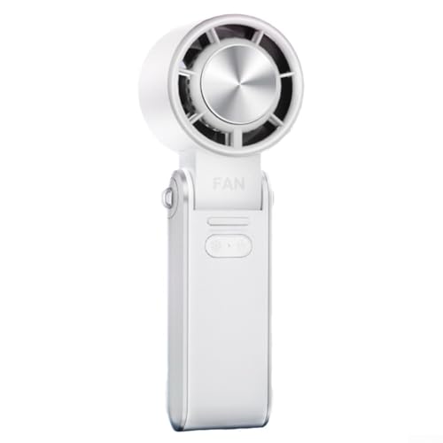 Aprilsunnyzone Ventilador de mano, 3600 mAh, turbina de alta velocidad, ventilador de refrigeración de hielo, 6,1 × 6 × 18 cm, mini ventilador plegable portátil para colgar en el cuello, ventilador de