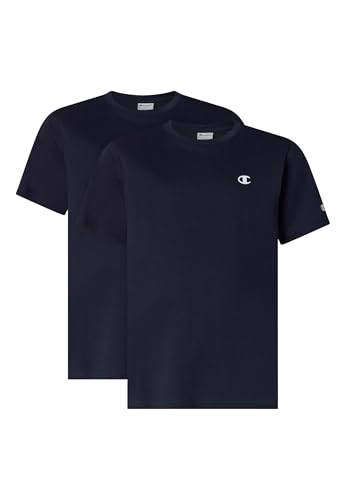 Champion T-Shirt (Pack de 2) Enfants et Adolescents, Bleu Marine, 13-14 Ans