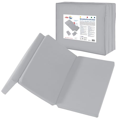 roba Reisebettmatratze'roba Style' 60x120cm für Babys & Kinder - Faltbare Matratze für Reisebett und Babybett - Klappmatratze inkl. Tragetasche -...