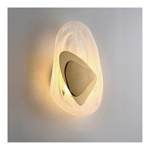 TONFON Lámpara de pared de cristal creativa, lámpara de metal dorado, aplique de pared LED, lámpara de pared minimalista nórdica for dormitorio, estudio, pasillo, entrada, restaurante