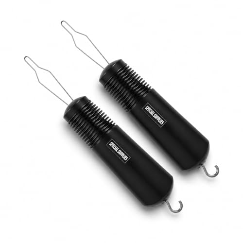 Special Supplies Button Hook (2 Pack) Wire Loop Pull Through - Shirt, Dress, Collar - Non-Slip, Ribbed Grip for Seniors, Arthritis Sufferers - Wide Gripper, Puller Dressing Aid (Universal)
