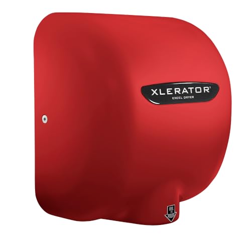 Excel Dryer XL-SP Red XLERATOR Automatic Commercial Hand Dryer,Zinc Die Cast Red Cover, XL-R
