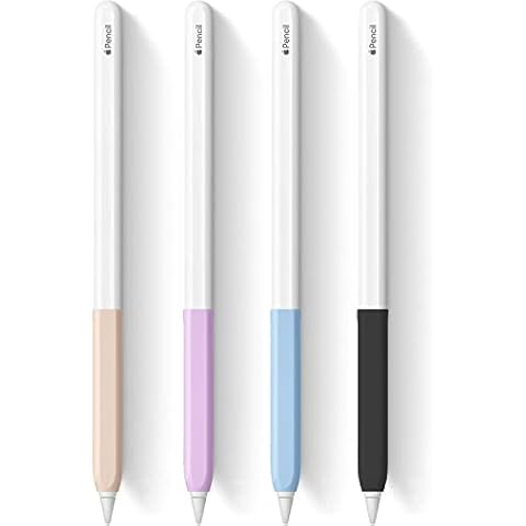 4 Pack Ergonomic Grip Designed for Apple Pencil 2nd Generation,YINVA Silicone Case Cover Sleeve Compatible with Apple Pen 2 Gen Support Magnetic Charging (Pink, Purple,Blue,Black) Cover