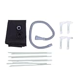 Base doccia pieghevole nera 31,5x31,5x3,9 pollici, piatto doccia portatile con scarico inferiore, base doccia esterna con tubo di scarico rimovibile per campeggio spiaggia campere
