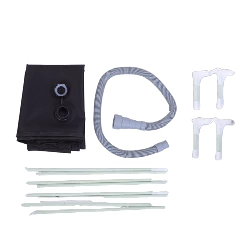 Base de ducha portátil plegable 31.5x31.5x3.9 pulgadas con drenaje inferior y tubo desmontable para camping, RV, carpa y playa (Negro) miniatura 2