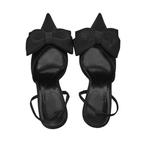 Womens Pumps Slingback Heels with Bow, Ankle Strap Pointed Closed Toe Cute Stiletto Heels for Women Dressy4