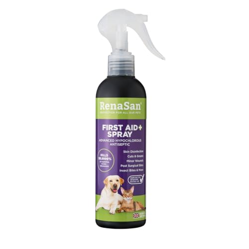 RenaSan Animal First Aid Spray (250ml) – Wound Disinfection, Kills Bacteria & Stops Itching, Alcohol-Free, Non-irritating, for Dogs, Cats & all other animals.