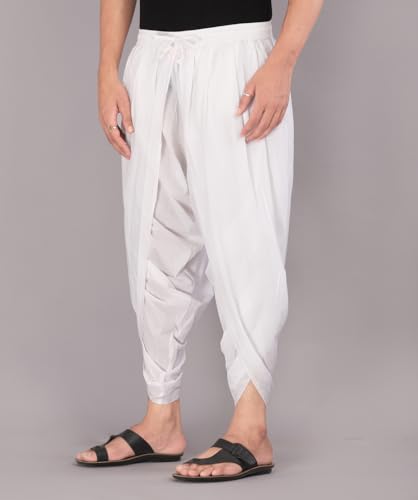 Image of Urali Men's Solid 100% Cotton Dhoti Pants - D100A
