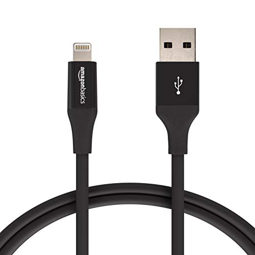 Image of AmazonBasics Apple Certified Lightning to USB Charge and Sync Tough Cable, 3 Feet (0.9 Meters), Pack of 2 - Black