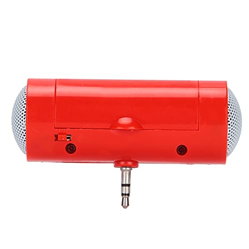 Image of 3.5mm Jack Stereo Mini Speaker, Portable Wireless Plug in Speaker with Clear Strong Sound, for Smartphones Tablets Laptops PCs MP3 MP4 (Red)
