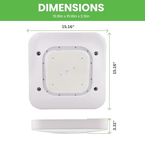 GREENLIGHTDEPOT LED Canopy Light - 25W, 40W, 55W, 75W, 100W - Outdoor Parking Garage Light - PG02 - (UL+DLC Listed) (PG02-White, 100W (5700K))