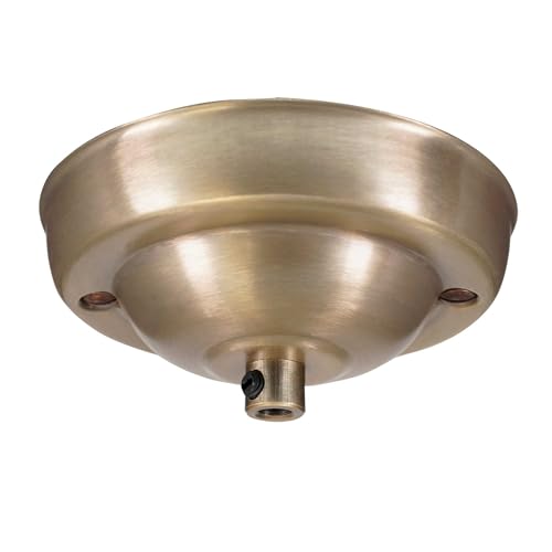 ElekTek Rosone da soffitto con serracavo con diametro 108 mm Finiture metallizzate colori verniciati a polvere per accessori di illuminazione a sospensione Ottone Antico