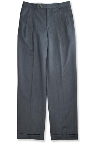 Brooks Brothers Mens Madison Traditional Fit Pleated Front Cuffed Wool Pants,