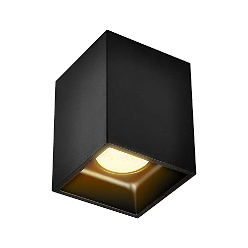La mejor comparación de Spots en techo los 10 mejores. 19 ILLUX Lámpara de techo SPOT para sobreponer, uso interior, luz Cálida, para recamara, pasillo, comedor, color negro. Illux TL-2918.NNKT30, Lampara Moderna, lampara para costa