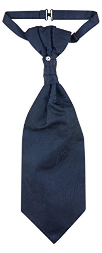 Image of Vesuvio Napoli PreTied ASCOT Solid PAISLEY Color Cravat Men's Neck Tie 21 Colors