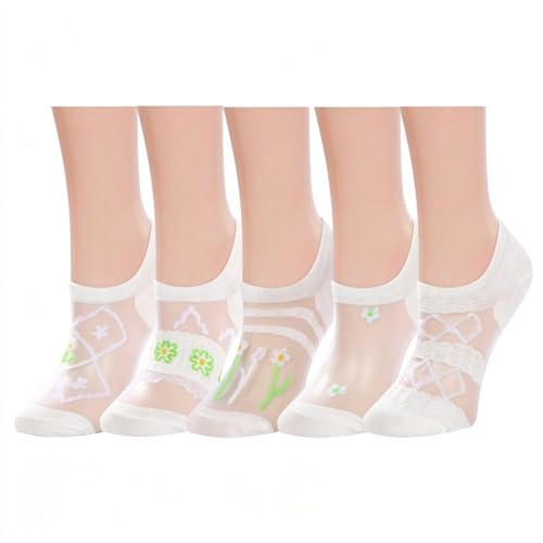 Image of Benefeet Sox Sheer No Show Socks for Women Girls Lace Mesh Low Cut Liner Socks Ultra Thin Nylon Invisible No See Footies Sock