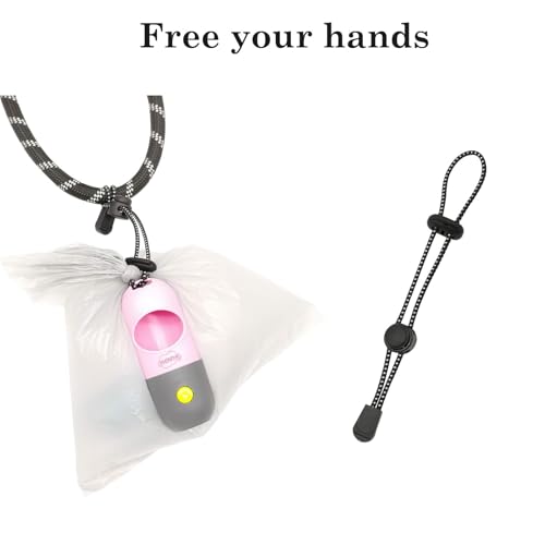 YUCHIYA Suporte para Sacos de Cocô de Cachorro com Lanterna Led | Dispensador de Sacos de Lixo para