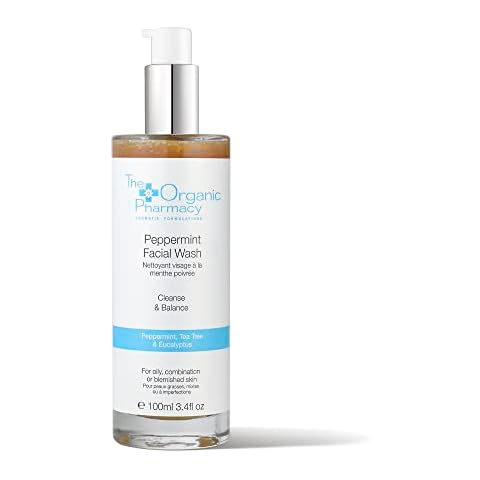 The Organic Pharmacy Peppermint Facial Wash, for Cleansing and Balancing Oily, Combination, or Blemished Skin, 3.4 Ounce / 100 ml Cover