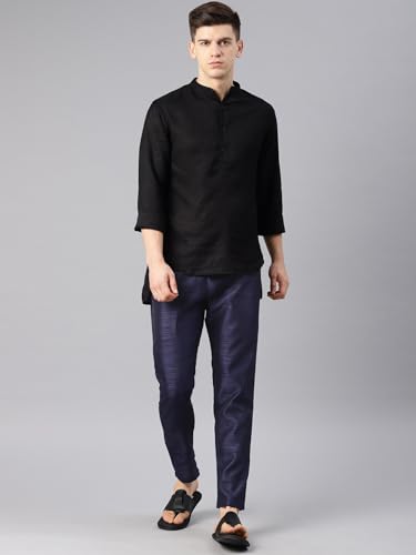 Image of Freehand Men's Slim Casual Pants (0419-PYJAMA01-02 Navy