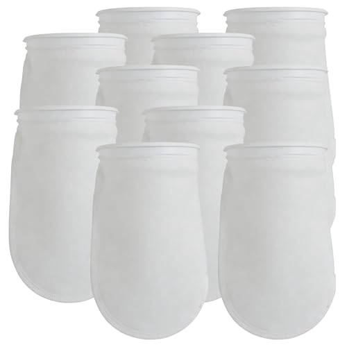 Image of ALEGI 10Pack Aquarium Filter Socks 4 inch by 7 Inch Long, 200 Micron - 4 Inch Ring Aquarium Felt Filter Bags