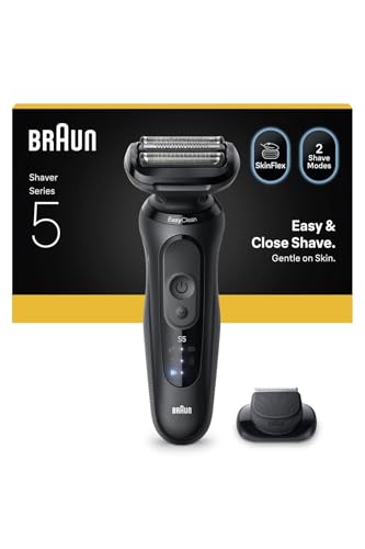 Braun Series 5 Elektrorasierer, Bis zu 50 Minuten, Präzisionstrimmer Aufsatz, kabellos, Herrenrasierer Nass- und Trockenrasierer 100% wasserdicht, 52-N1200S, Schwarz
