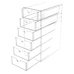 Acrylic Storage Drawers With 6 Drawers, Large Clear Stackable Hair Accessory Organizer for Palettes,Arts Craft and Makeup, Desk Organization for Closet,Office, Classroom (6 Tier)