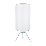 CROWNSHOP 1000W Heated Clothes Airer with Cover, 2-Tier Stainless Steel Foldable Electric Clothes Dryer, Energy Efficient Indoor Drying Rack 10Kg of Clothing 180 Minutes Timer Auto Power-Off (White)