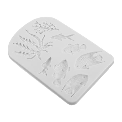 Cabilock Silicona para Pasteles de Tema de Algas Peces y Corales Herramienta para Decoración de Tartas y Galletas Reutilizable y Antiadherente para Chocolate y Polimérica