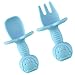 Yardwe 2 szt. łyżki dla niemowląt widelec zestaw silikonowa łyżka do karmienia łyżka dla niemowląt łyżki widelec dla dzieci zastawa stołowa dla dzieci szkolenie prezenty naczynia