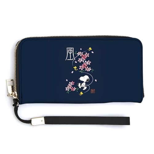 スヌーピー 桜 和風 財布 長財布 レディース メンズ かわいい 大容量 人気 キャラクター THEBEASTPIE カード 収納 グッズ ラウンドファスナー 贈り物 プレゼント PUレザー 小銭入れ 多機能