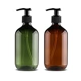 Botellas de Dispensador de 4pcs 500 Ml, Botellas Bomba Recargables para Lociones Champús con Fácil Instalación, Materiales, Diseño No Deslizante, Uso Versátil para Emulsión, (C)