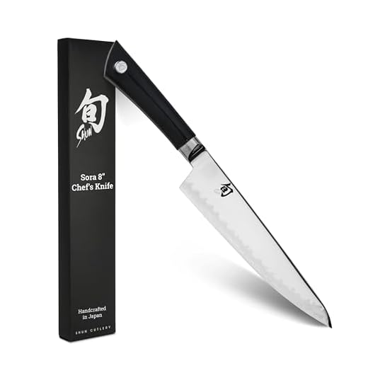 Shun Cutlery Sora Chef's Knife 8”, Gyuto-Style Kitchen Knife, Ideal for All-Around Food Preparation, Authentic, Handcrafted Japanese , Professional Chef Knife