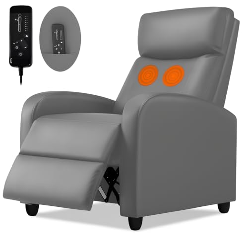 Catálogo para Comprar On-line Sillon Reclinable Walmart los mejores 10. 43 Bluelander Sillón Reclinable Vibrador, Asiento de Cine Reclinable Individual, 105 * 64 * 62 cm, Alivia Dolor Soporte Lumbar, Control Remoto, Acolchonado, Ideal para Sala de Estar...