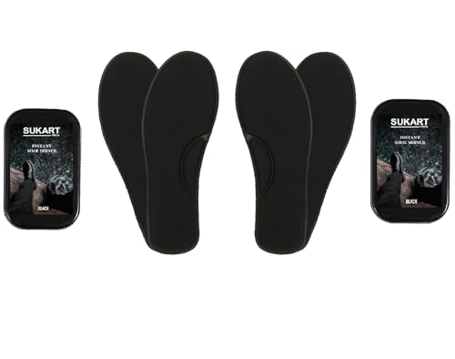Image of Sukart Black Cushion Soft Comfortable absorption shoes 2 Memory Foam Insole and 2 shoe shiner for Men and Womens Pack of 2 Pair insole and 2 shoe shiner