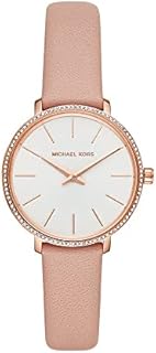 Michael Kors Damenuhr Pyper, Zweizeigeruhrwerk, 32mm Rose Gold Edelstahlgehäuse mit Lederarmband, MK2803
