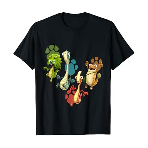 Gigantosaurus 4 Kid Dinos Bill, Tiny, Rocky, Mazu T-Shirt Cover