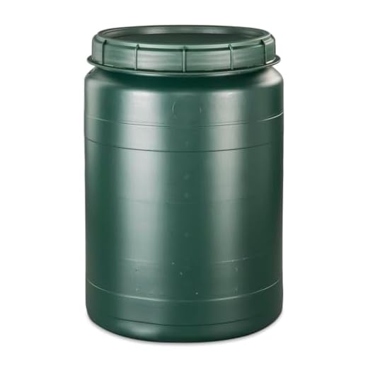Weithalsfass mit Drehdeckel, Futtertonne HDPE, Fass mit Schraubdeckel grün, weiß (60 Liter grün)