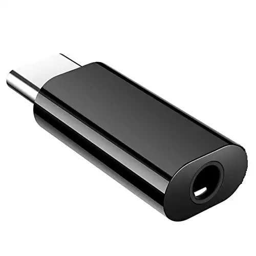 TYROCX Type C to 3.5 mm Jack Audio Connector, Noise Cancelling Headphones Jack Converter Audio Adapter for All Type C Devices-Black-image-44