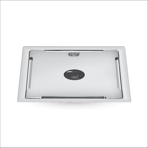 Sanjay Chilly Stainless Steel Floor Drain with Hole 304 Grade Kitchen Washbasin Sink Bathtub Toilet Cleaner & Washroom for Bathroom Gratings (Golden Series Square Clean Line 5 x 5 INCH Silver)