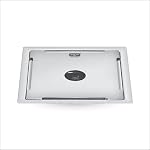 Stainless Steel Floor Drain with Hole 304 Grade Kitchen Washbasin Sink Bathtub Toilet Cleaner & Washroom for Bathroom Gratings (Golden Series Square Clean Line 5 x 5 INCH Silver)