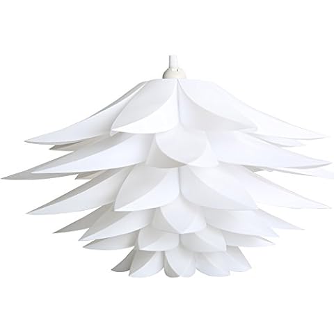 Lightingsky DIY IQ Jigsaw Puzzle Toy Lotus Flower Lamp Shade Ceiling Pendant for Room Decoration (White) Cover