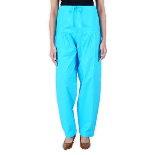Image of Happy Bunny Salwar Pant - Modern Style Pure Cotton for Women - Ethnic Semi Patiala Trouser - Office,Home - All Day Comfort Wear with Drawstring