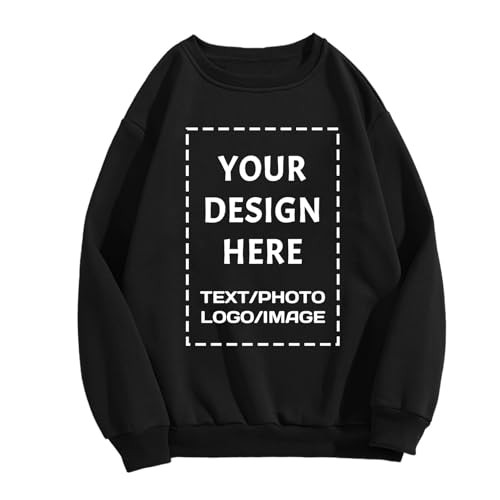 Personalized Sweatshirt for Men Women Custom Sweatshirts with Text Logo Photo Customized Unisex Sweatshirt Front Back Print